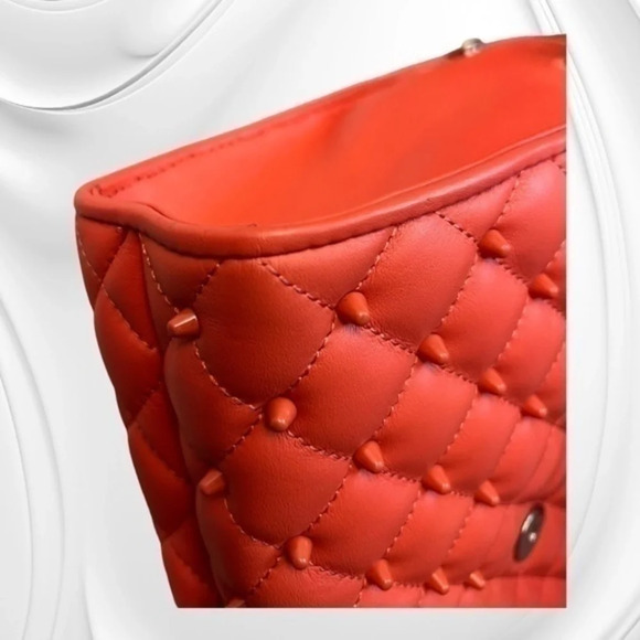 Rebecca MINKOFF coral studded quilted cross body purse EXCELLENT condition - Picture 7 of 16